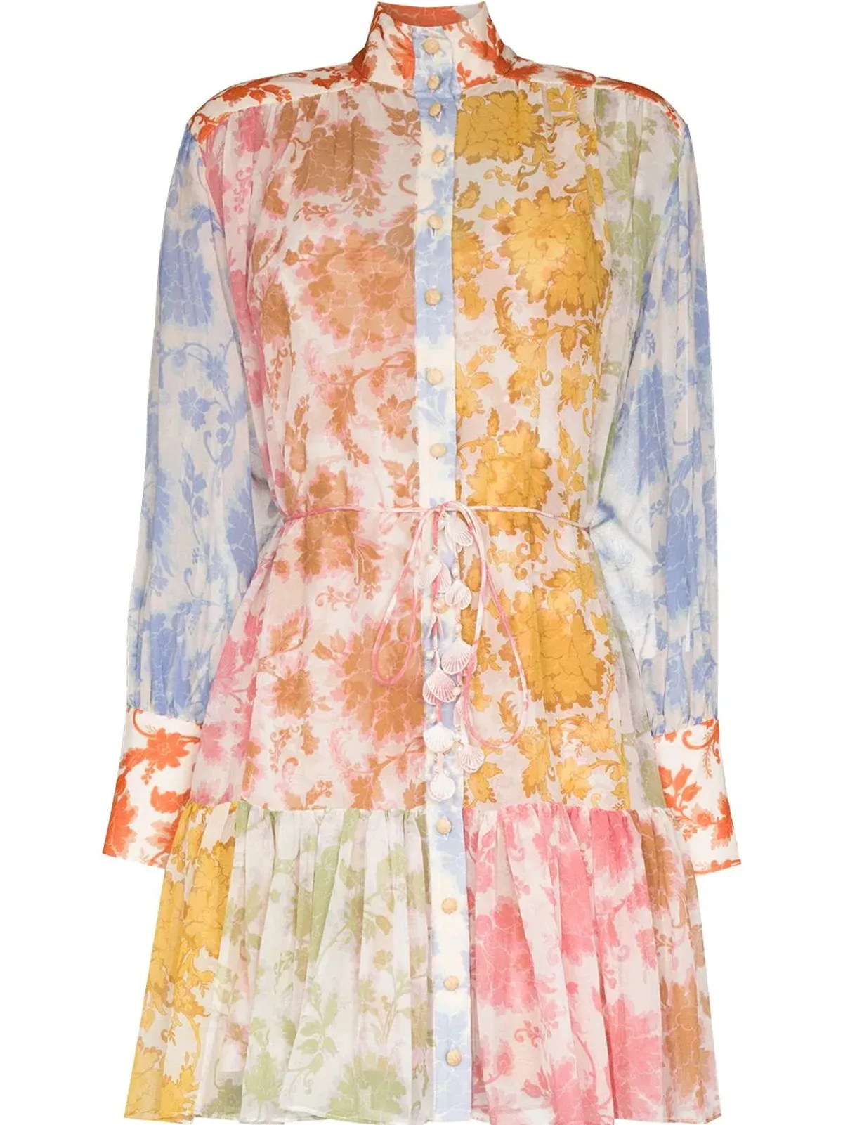 Zimmermann Postcard Lantern Mini Dress Print Size 2 - Image 5