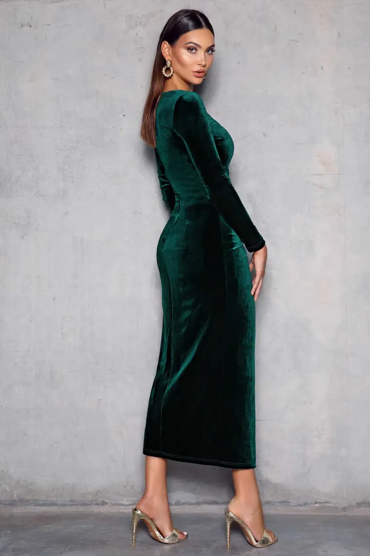 Elle Zeitoune Corrine Dress Emerald Green Size 10 - Image 3
