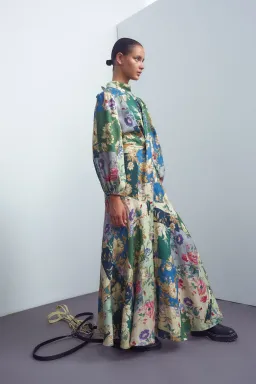 Loretta Patchwork Midi Dress Print Size 10 for rent on The Volte - image 2