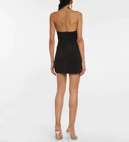 Area NYC Asymmetrical Halter Crystal Mini Dress Black Size S / Au 8 for rent on The Volte - image 3