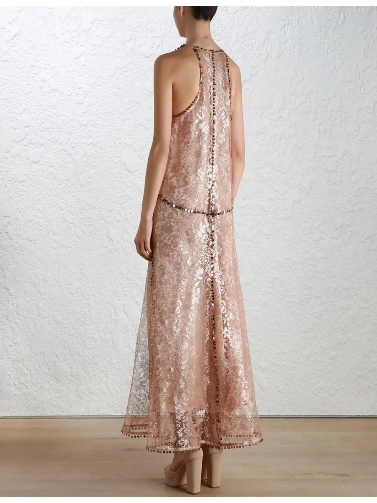 Zimmermann Lavish Mirror Lace Dress Pink Size 3 / AU 14 - Image 2