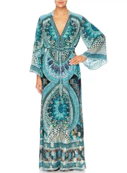 Camilla Drawstring Button Up Dress Turn On The Charm Print Size L for rent on The Volte - image 11