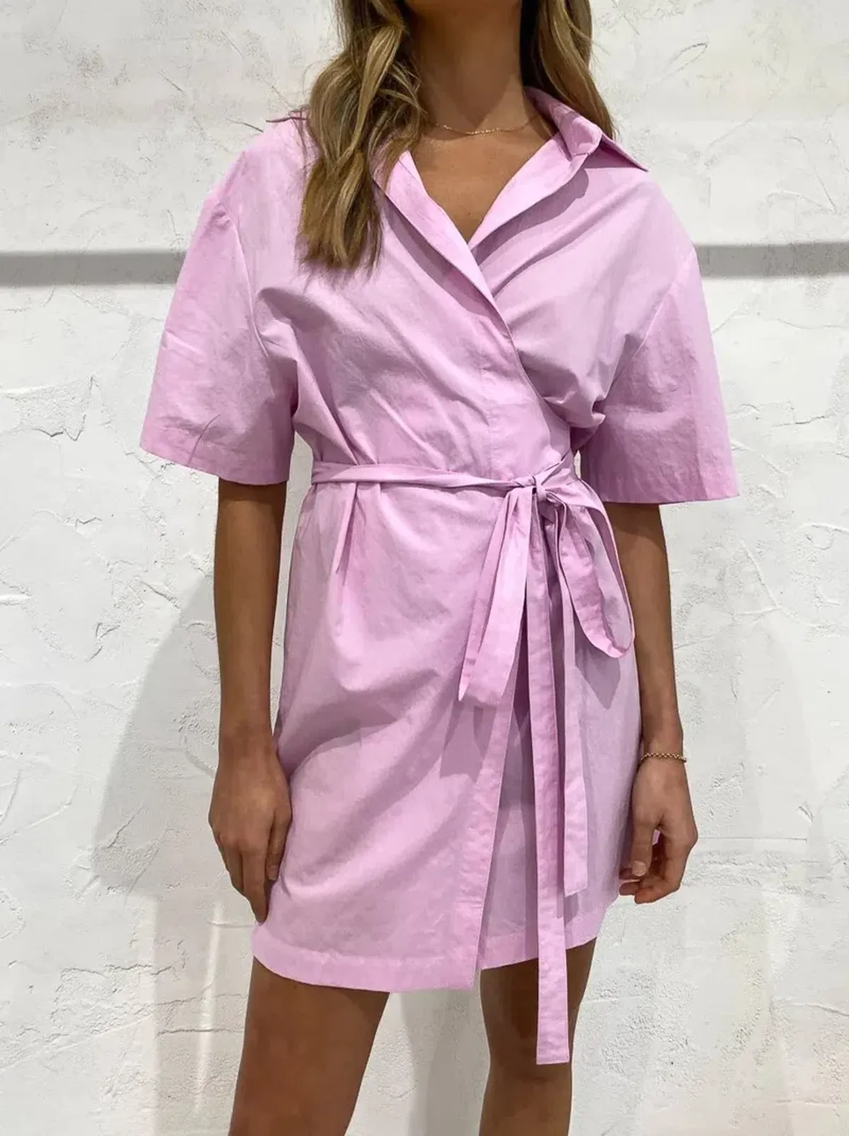 By Johnny Izzy Wrap Shirt Dress Lilac Size 10 - Image 2