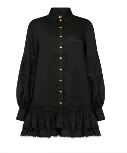 AJE Lotus Shirt Dress Black Size 10  for rent on The Volte - image 3
