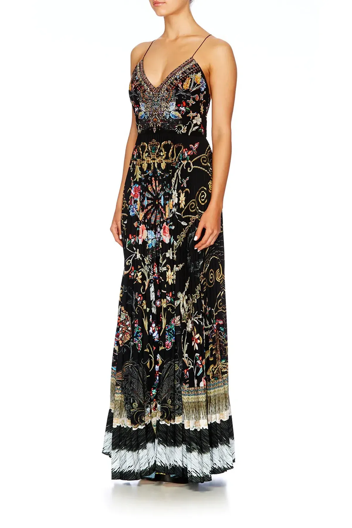 Camilla Dancing in the Dark Pleated Slip Dress Print Size 12 - Image 3
