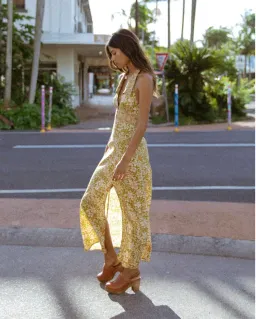 Golden Brown The Label Moneypenny Dress Bloom Yellow Size AU  6  for rent on The Volte - image 2
