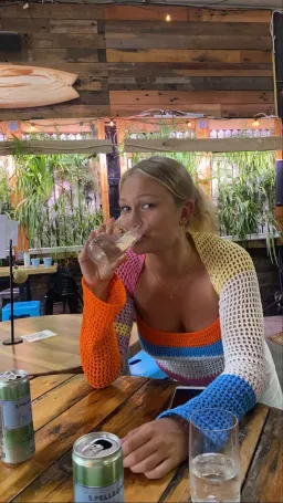 Scarlet and Sam Sleeved Powder Crochet Crop Top Multi Size M for rent on The Volte - image 4