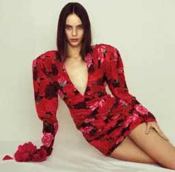 MAGDA BUTRYM Silk V Neck Dress Floral Print for rent on The Volte - image 13