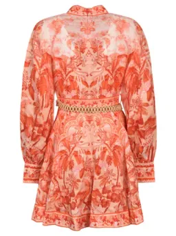 Zimmermann The Lyre Billow Sleeve Mini Dress in Red Palm Size 12  for rent on The Volte - image 4
