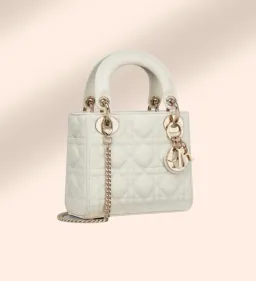 Christian Dior Mini Lady Dior Latte Cannage Lambskin for rent on The Volte - image 1