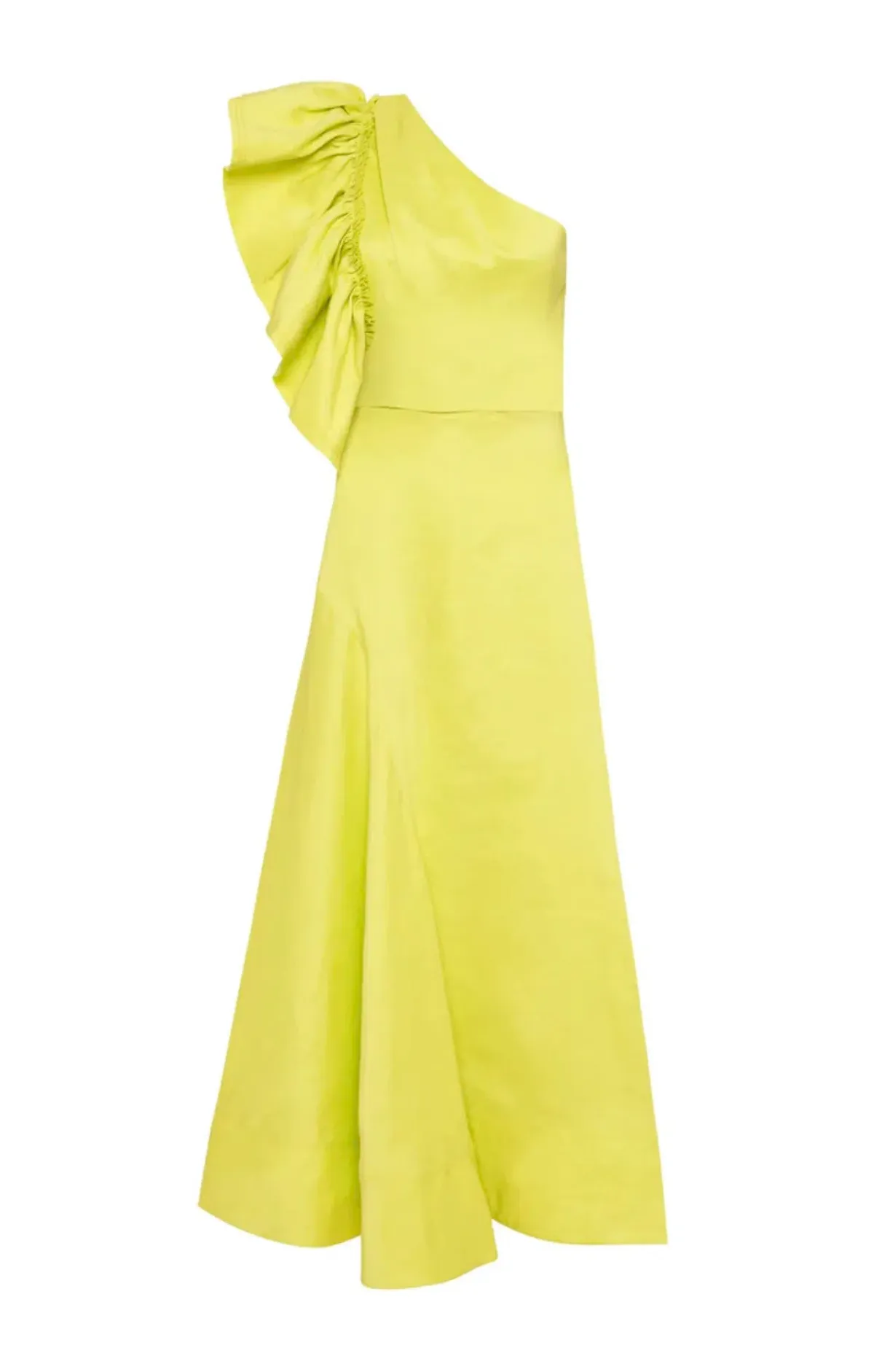 Aje Bonjour Asymmetric Midi Dress Lime Green Size 8 - Image 6