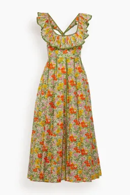 Alemais - Cabana Midi Apron Dress Print - Size 10 for rent on The Volte - image 6