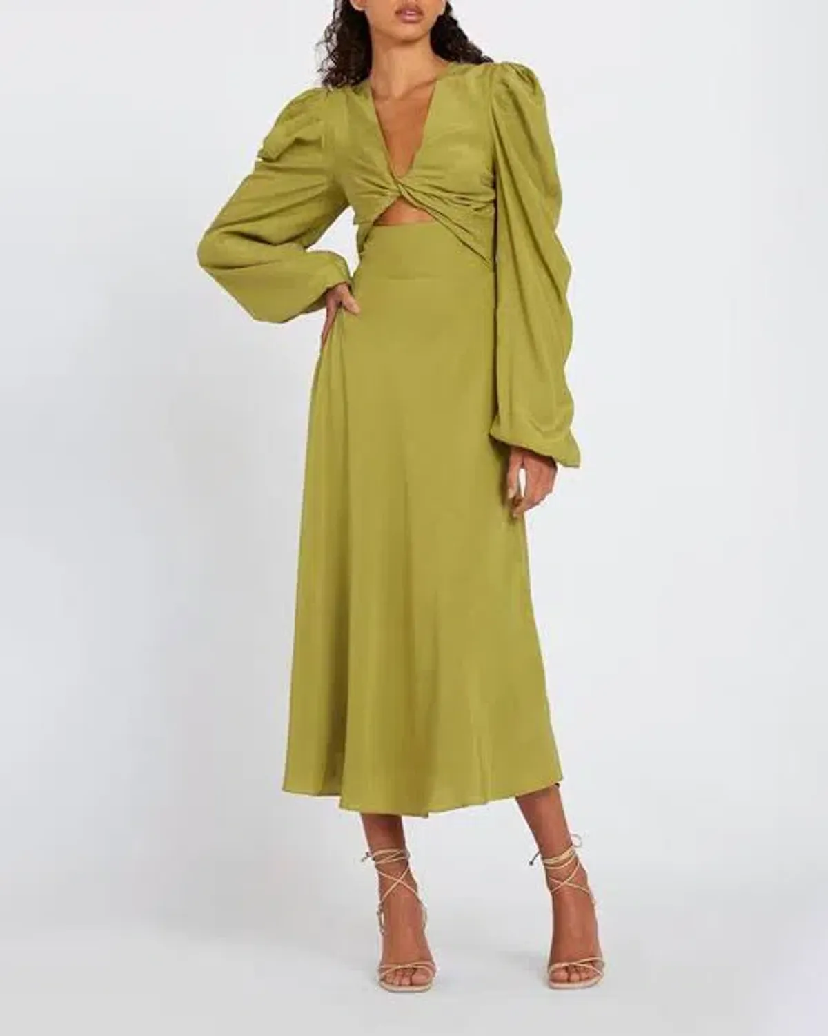 By Johnny Emily Twist Midi Dress Green Size 6 - Image 1