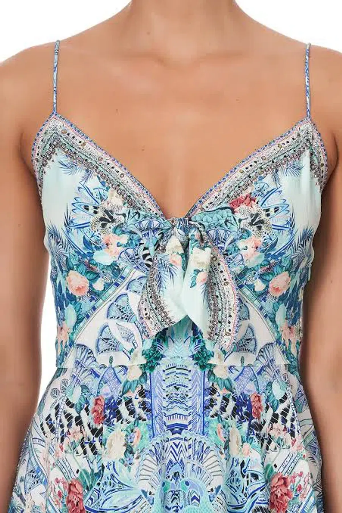 Camilla  Wings Of Luxor  Short Dress With Tie Front Print Size 8 - Image 2