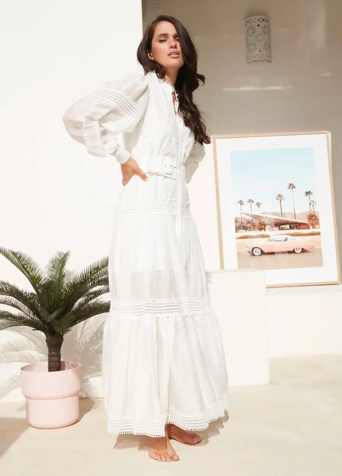 Mackenzie Mode Monarch Maxi Dress White Size 12 - Image 2