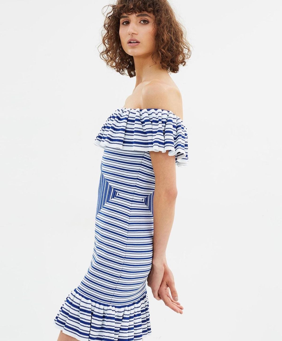 Rebecca Vallance Corsica Mini Dress Blue Stripe Size AU 10 - Image 2