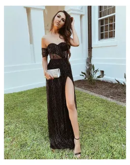 Alamour the Label Ayelet Gown Black Size XS/ AU 6 for rent on The Volte - image 1