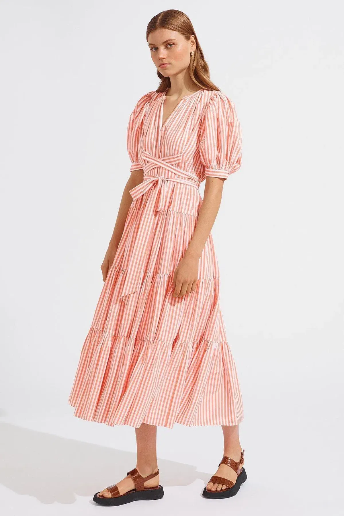 Steele Nectar Maeve Dress Pink Stripes Print Size S - Image 2