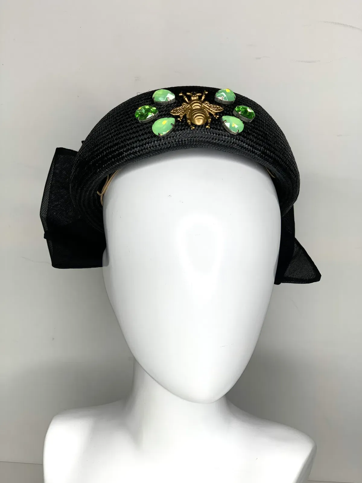 Halo & Rose Pillbox Hat Black/Green  - Image 7
