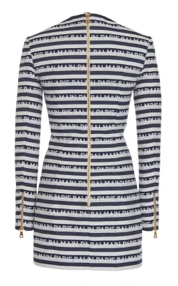 Balmain Mini Striped Jacquard Logo Dress Print Size 38 / AU 8 for rent on The Volte - image 4