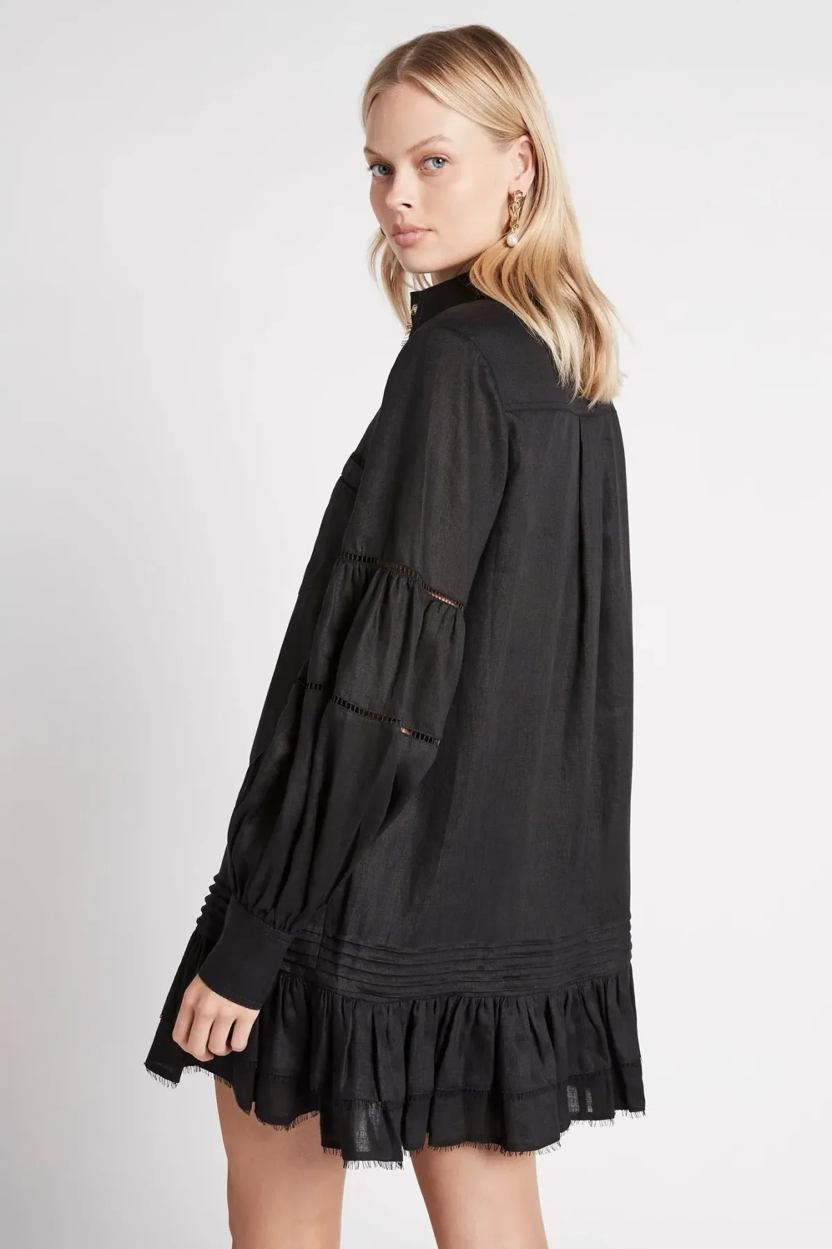 Aje Lotus Shirt Dress Black Size 16 - Image 3