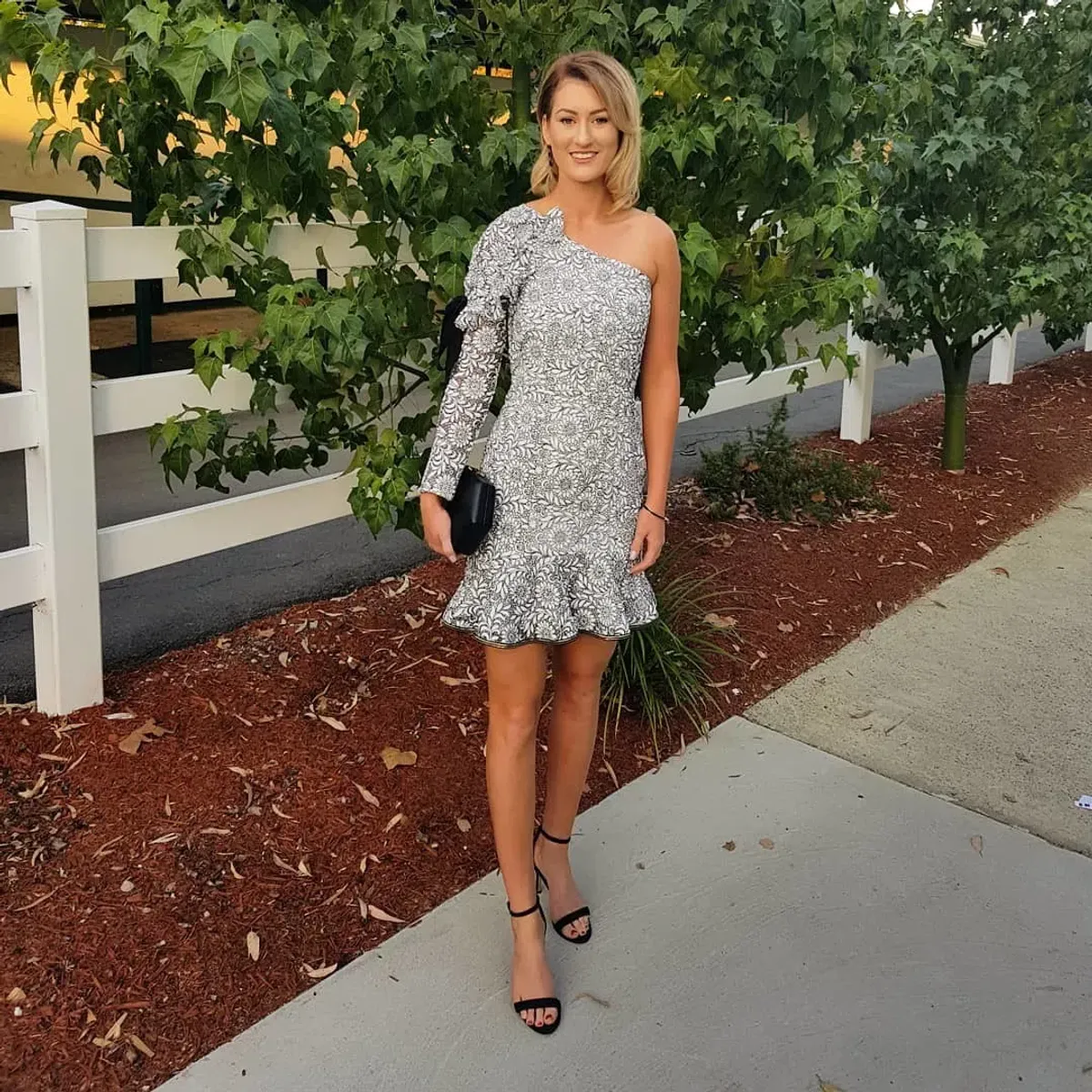 Rebecca Vallance Sophia One Shoulder Dress Print Size 8 - Image 2