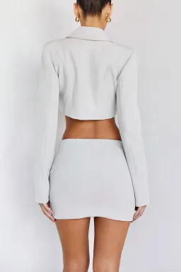 Nemesis Cropped Jacket And Skirt Set Beige Size 10 for rent on The Volte - image 2