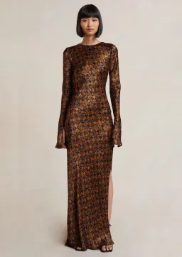 Bec & Bridge Checkmate Long Sleeve Maxi Dress Print Size 8 for rent on The Volte - image 1