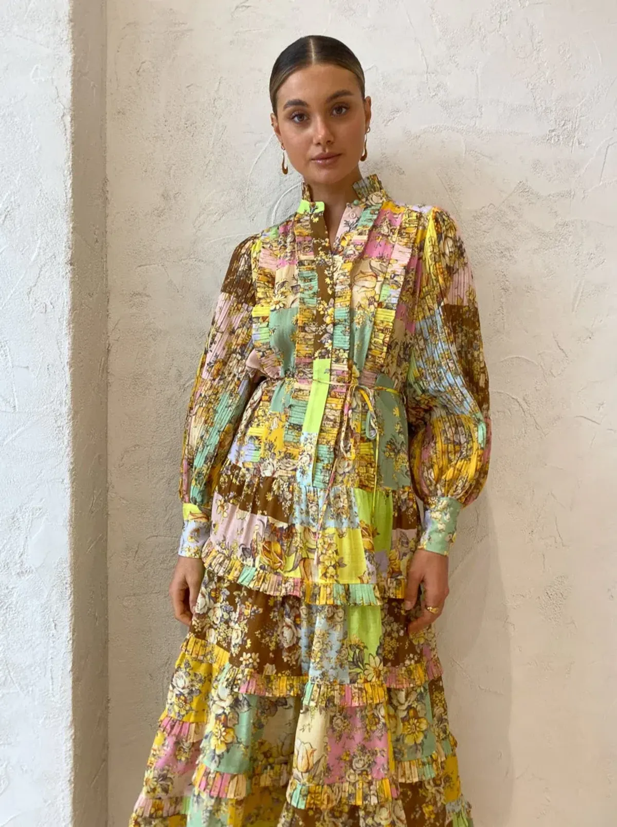 Alemais Matilde Pleated Shirtdress Print Size 6 - Image 2