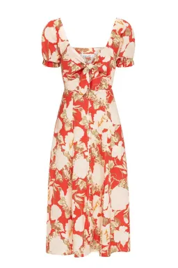 Kivari Helena Tie Front Midi Dress Print Size 10 for rent on The Volte - image 4