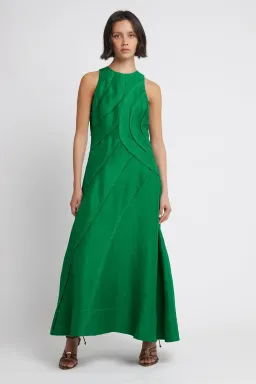 Aje Faraway Midi Dress Emerald Green Size 8 for rent on The Volte - image 1