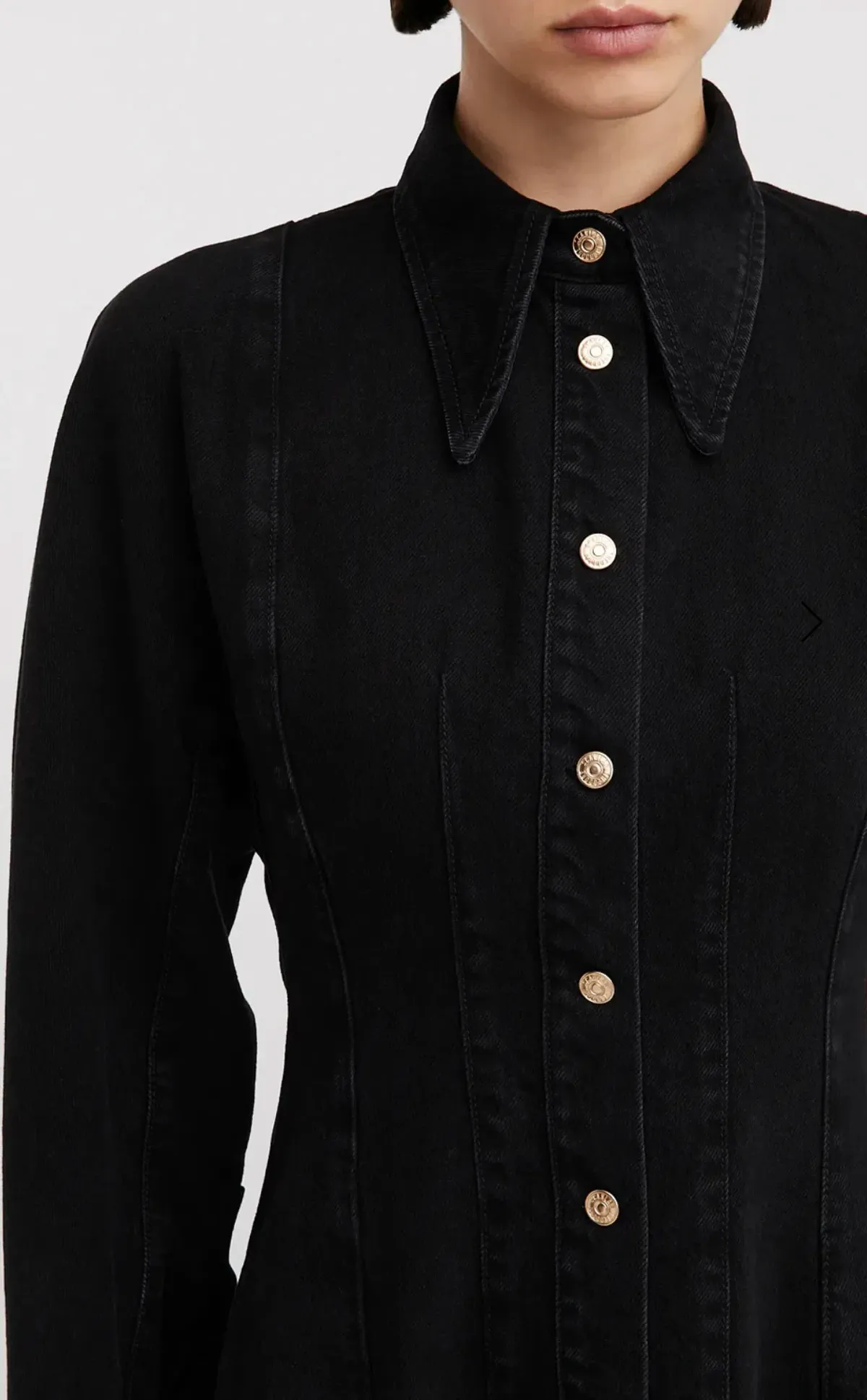 Scanlan Theodore Denim Cocoon Sleeve Mini Dress Black Size 6 - Image 4