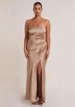 Bec & Bridge The Dreamer Strapless Dress Golden Size 6 for rent on The Volte - image 1