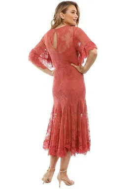 Talulah Blind Love Midi Dress  Rosewood Size 8 for rent on The Volte - image 3