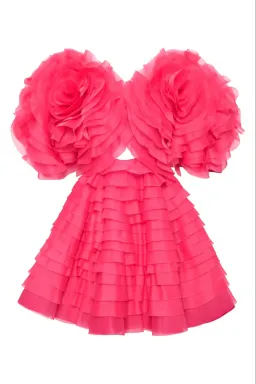 Aje Amour Ruffle Mini Dress Pink Size 8 for rent on The Volte - image 4