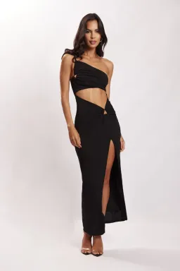 Meshki Sami Cut Out Midi Dress with Hardware Black Size XS for rent on The Volte - image 1
