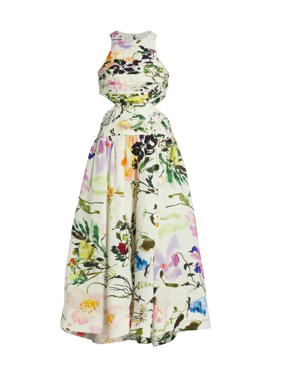Aje Introspect Cut Out Midi Dress in Botanic Floral Print AU10 - Image 8