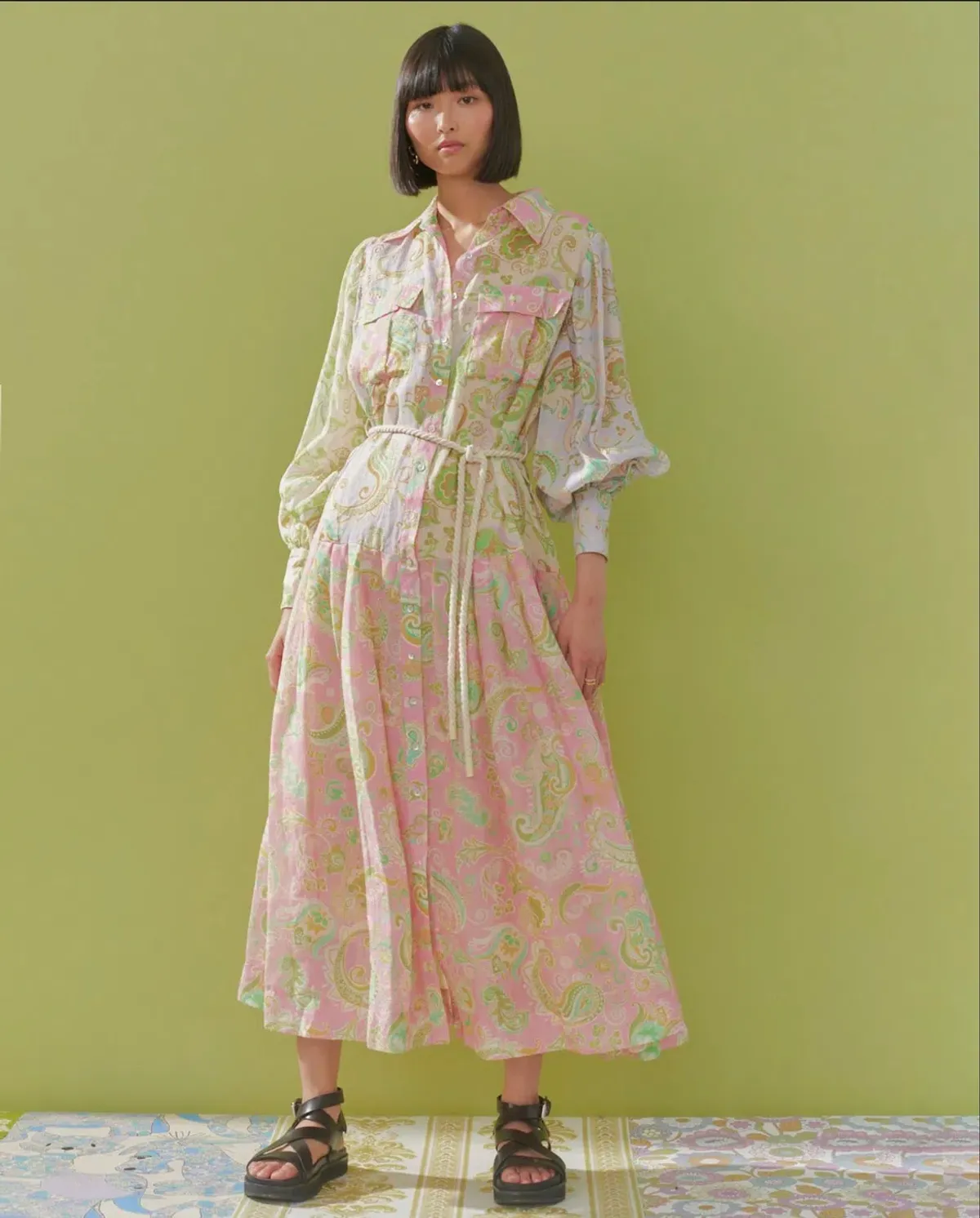 Alemais Marta Patchwork Shirtdress Print Size 8 - Image 1