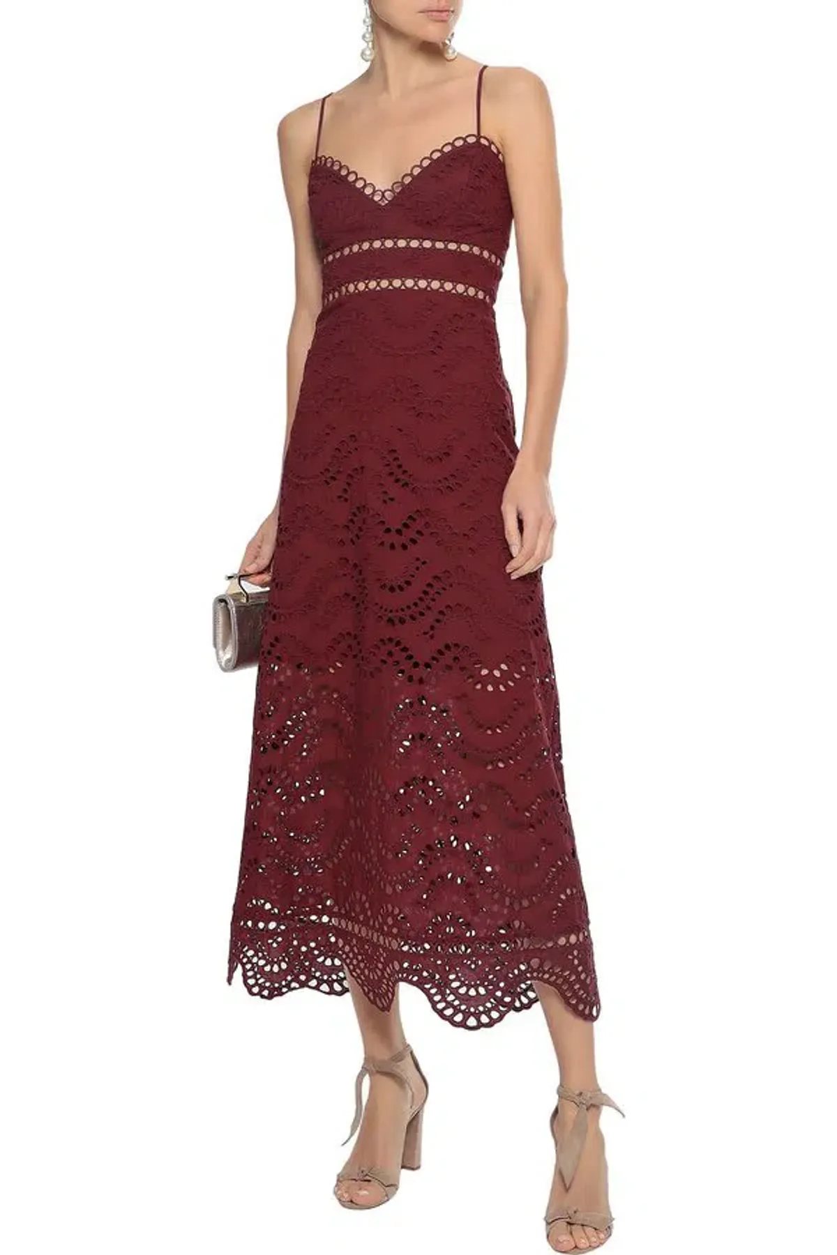 Zimmermann Jaya Wave Bodice Dress Merlot Size 8 - Image 2