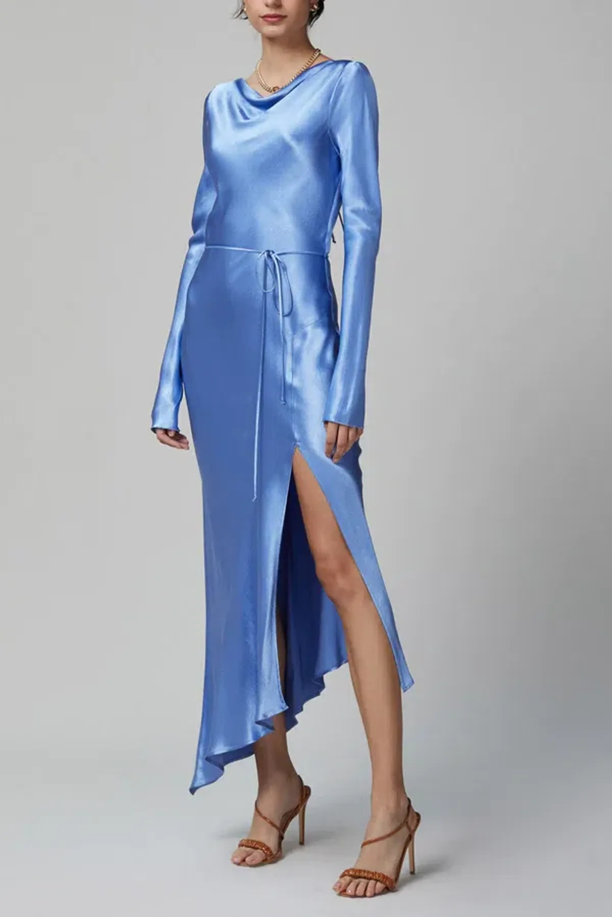 Bec & Bridge Delphine LS Midi Dress Cornflower Blue Size 8 - Image 2