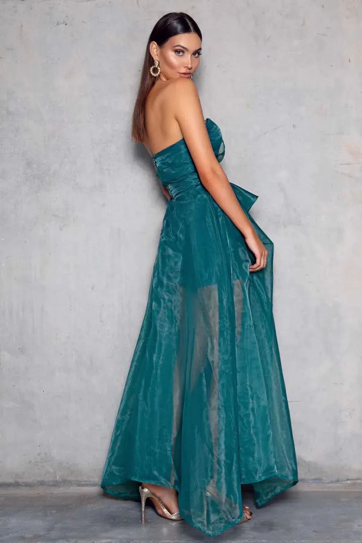 Elle Zeitoune Hazel Gown Emerald Green Size 14 - Image 3