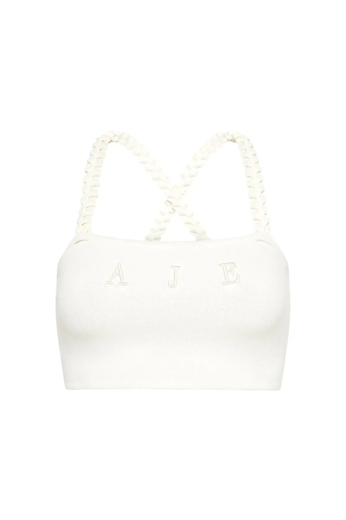  Aje Livadi Braided Knit Top White Size S - Image 3