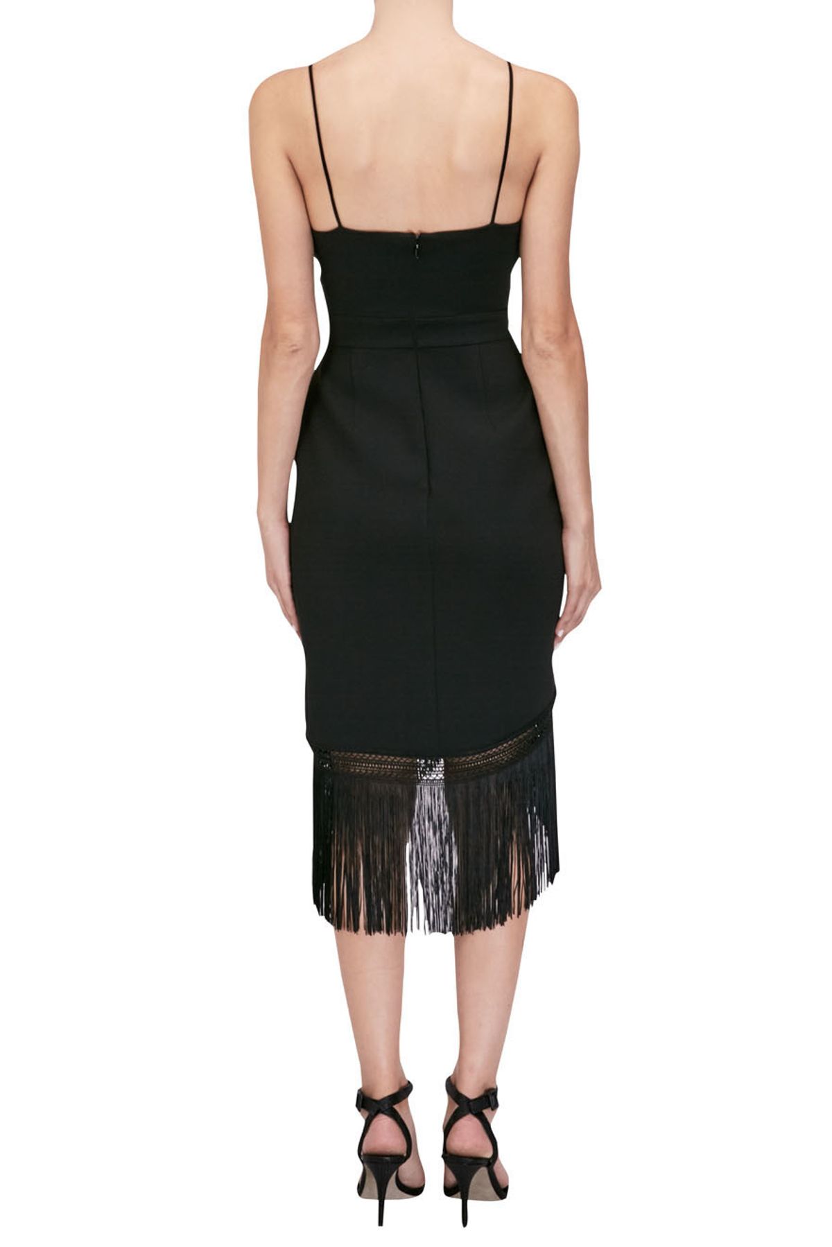 NICHOLAS - Fringe Crepe Wrap Cami Dress - Image 3