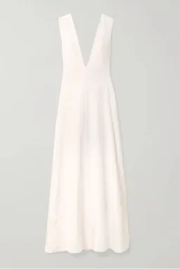 Michael Lo Sordo Silk Satin Maxi Dress White Size 12 for rent on The Volte - image 3