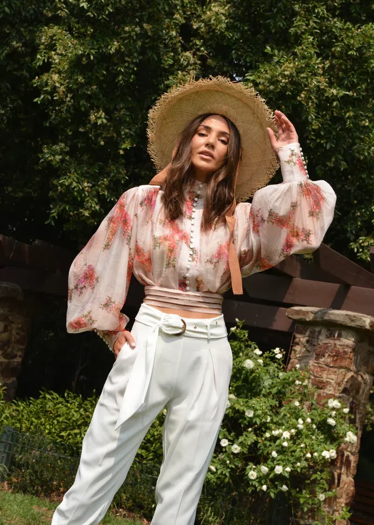 Mackenzie Mode Shooting Stars Blouse Pink Floral Size 8 - Image 2