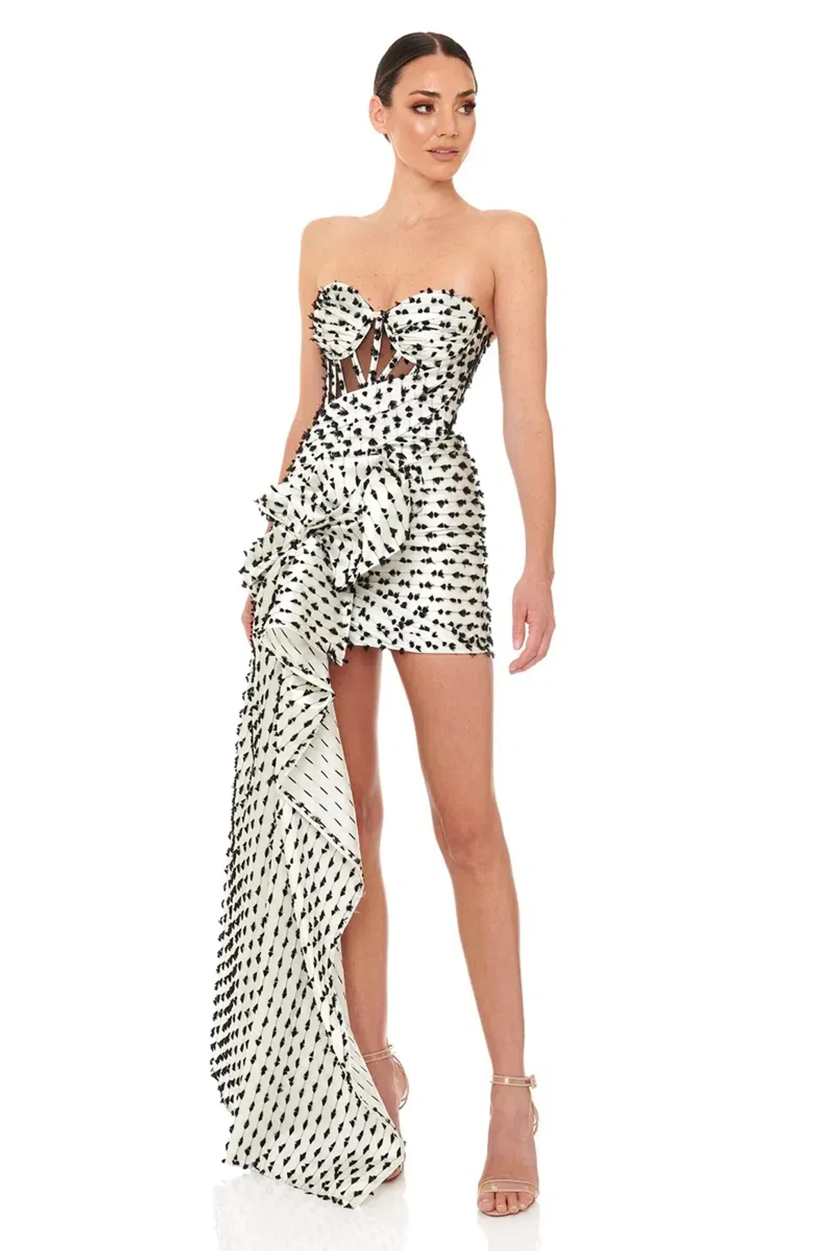 Eliya the Label Georgette Dress Black/White Size Small - Image 1