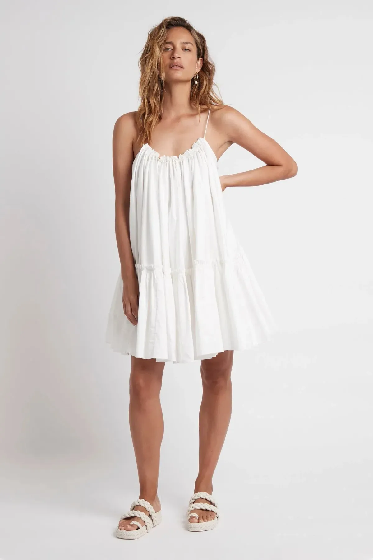 Aje Midsummer Swing Mini Dress Ivory Size 2 - Image 2