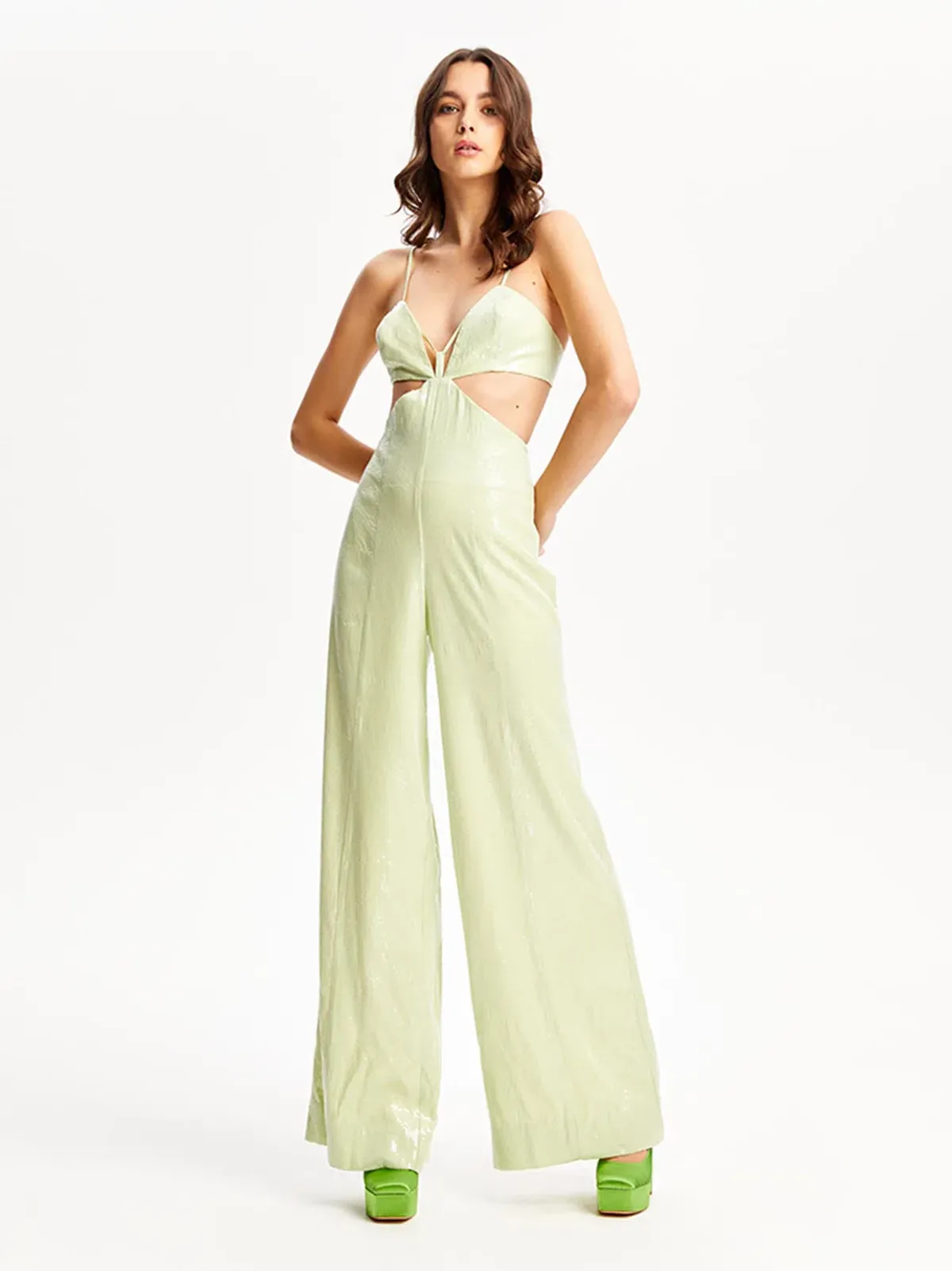 Alice McCall Night Sky Jumpsuit Lime Cream Size 6 - Image 4