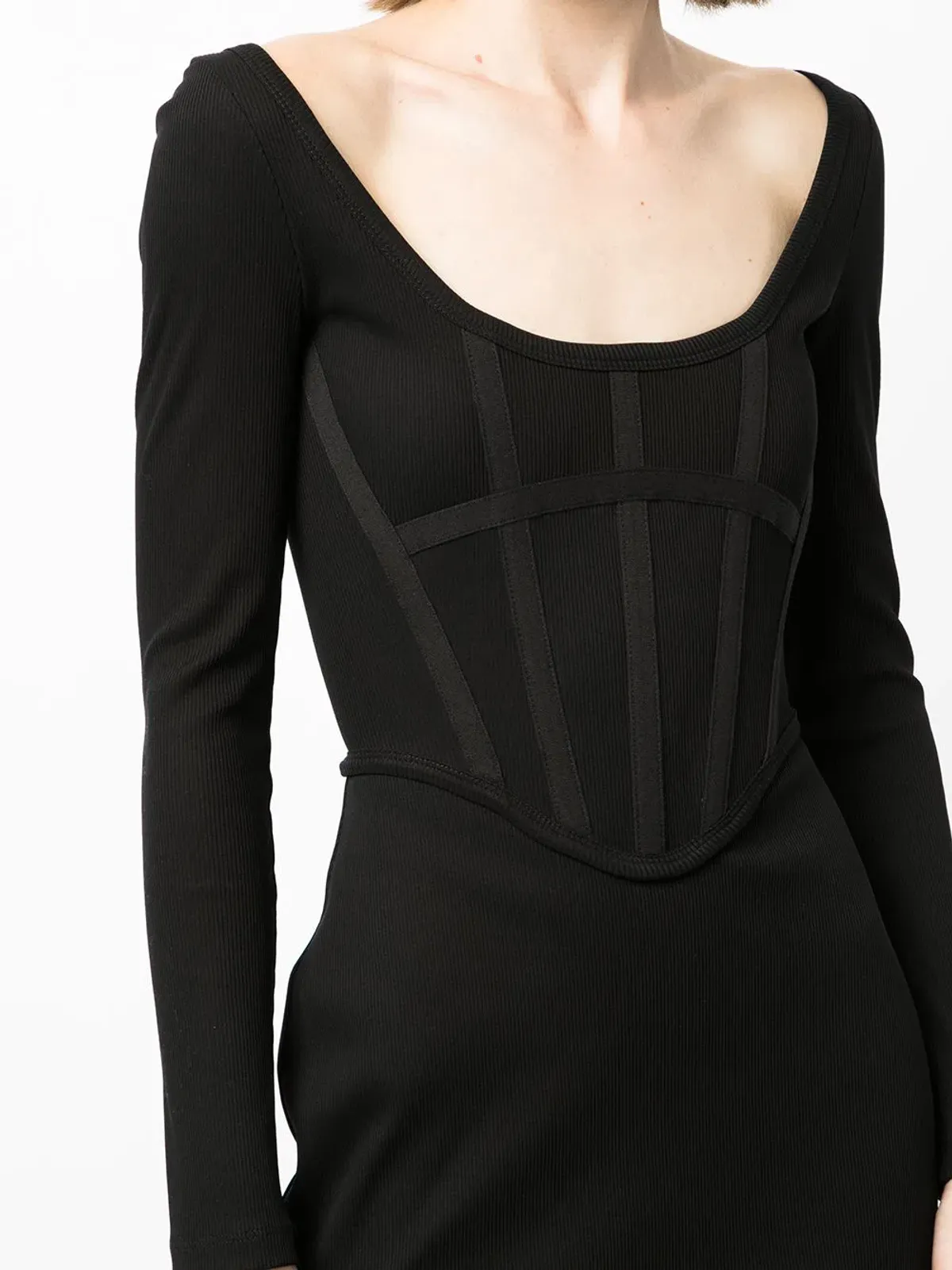 Dion Lee Rib Corset Mini Dress Black Size 10 - Image 2