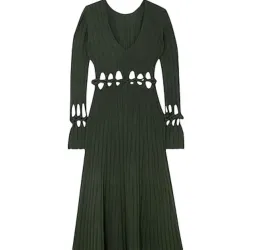 Dion Lee Braid Long Sleeve Reversible Dress Green Size 6 for rent on The Volte - image 4